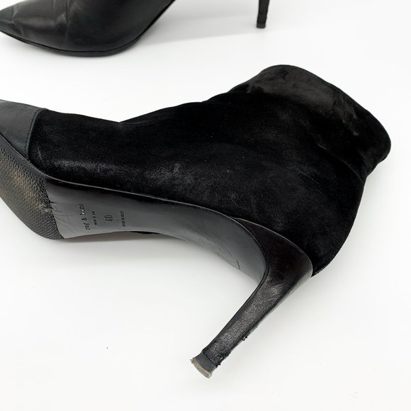 RAG & BONE Beha Paneled Leather Suede Ankle Boots - Picture 7 of 12
